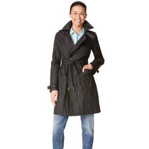 Mossimo Sheen Burgundy Brown Belted Trench Coat